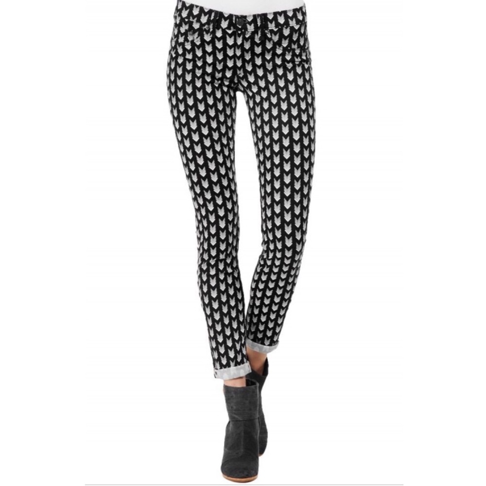 Rag & Bone Black + White Arrow Print Cropped Jeans